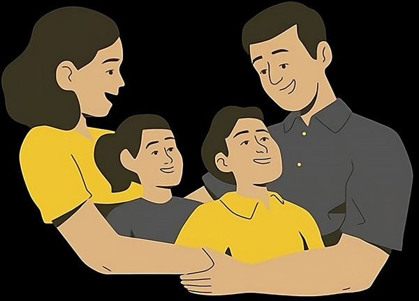 A family enjoying peace of mind together